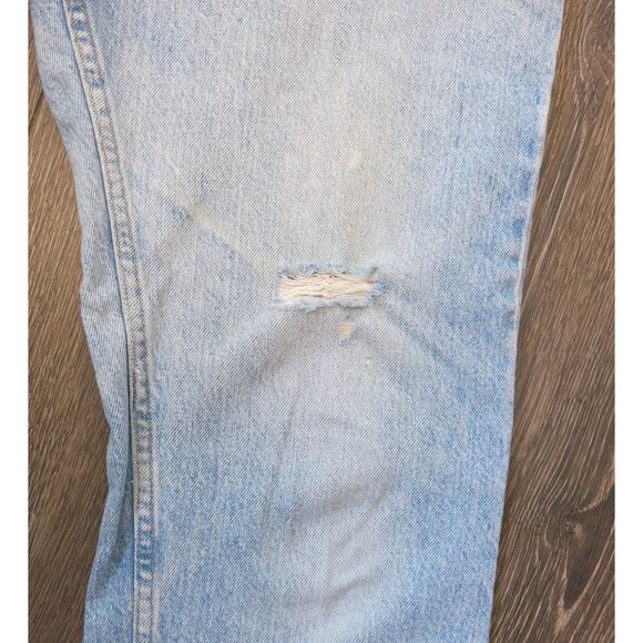 LEE Distressed Jeans 34x30-actual 32x27  Men's Stone Washed Trashed Light Blue - Picture 2 of 12